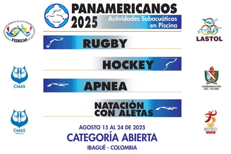 Campeonatos Panamericanos Subacuáticos en piscina: Apnea, Natación con Aletas, Hockey, Rugby – Ibagué, Colombia  2025 🇨🇴